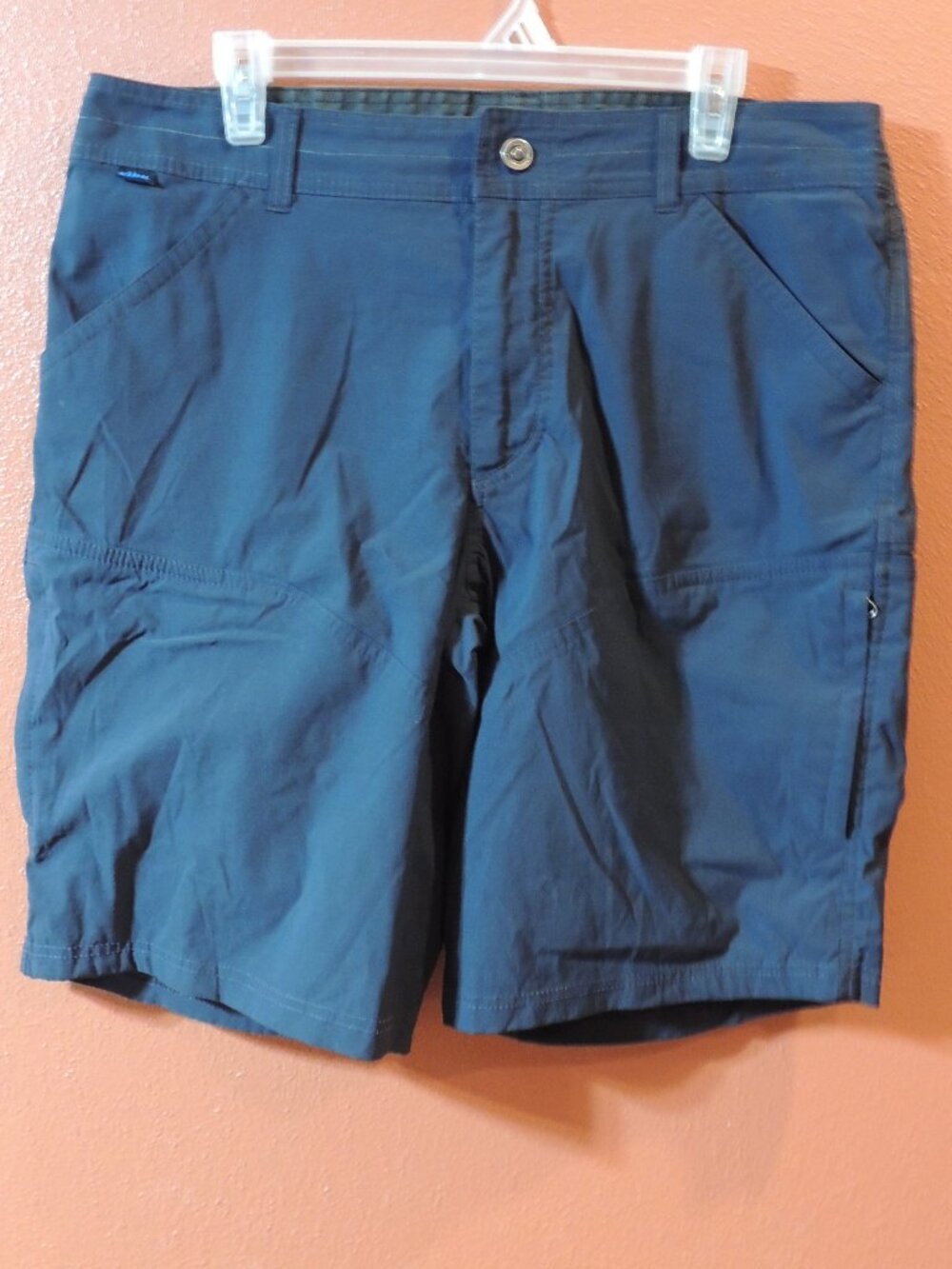Kuhl Shorts Men 36 Dark Blue Pockets Outdoor Hiking Camping Walking Shorts